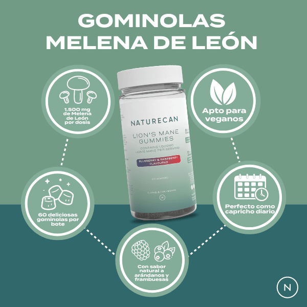 Ventajas clave de las gominolas melena de león de Naturecan